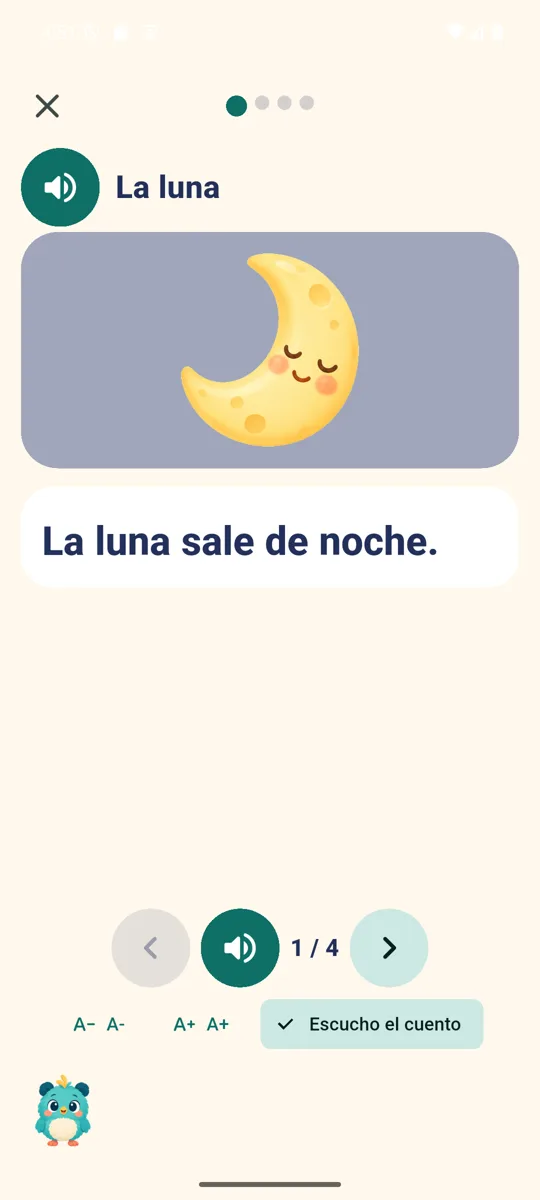 Pantalla de Chiquinova Lecturas y Cuentos
