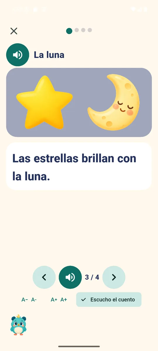 Pantalla de Chiquinova Lecturas y Cuentos